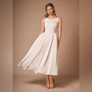 Azazie Beige Maxi Dress